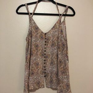 Strappy Button Front Tank